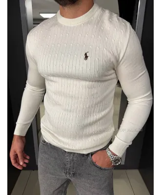 Білий чоловічий пуловер Polo