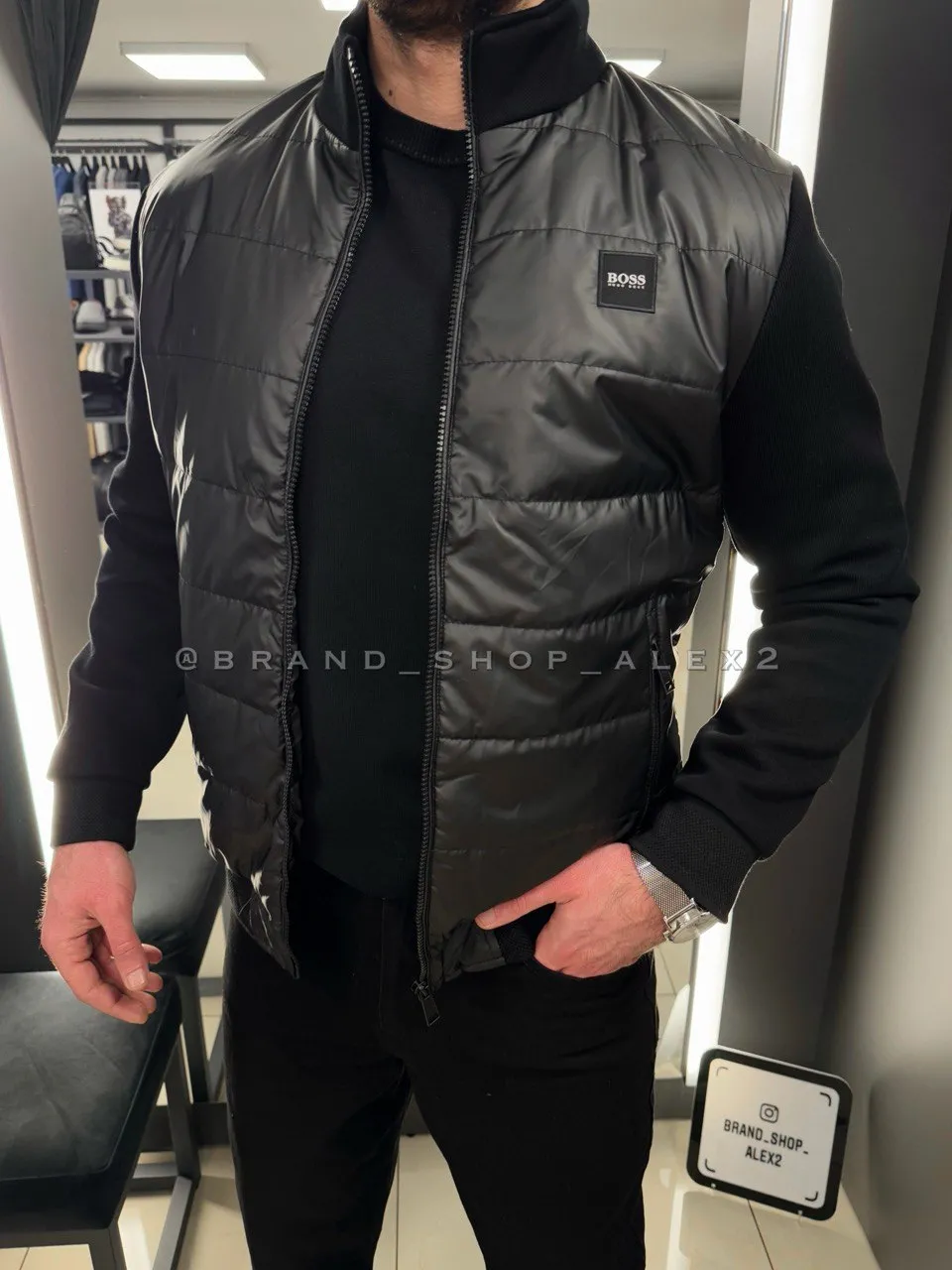 Чорна повсякденна куртка Boss 