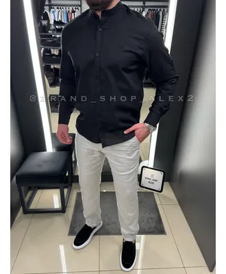 Чорна лляна сорочка Armani
