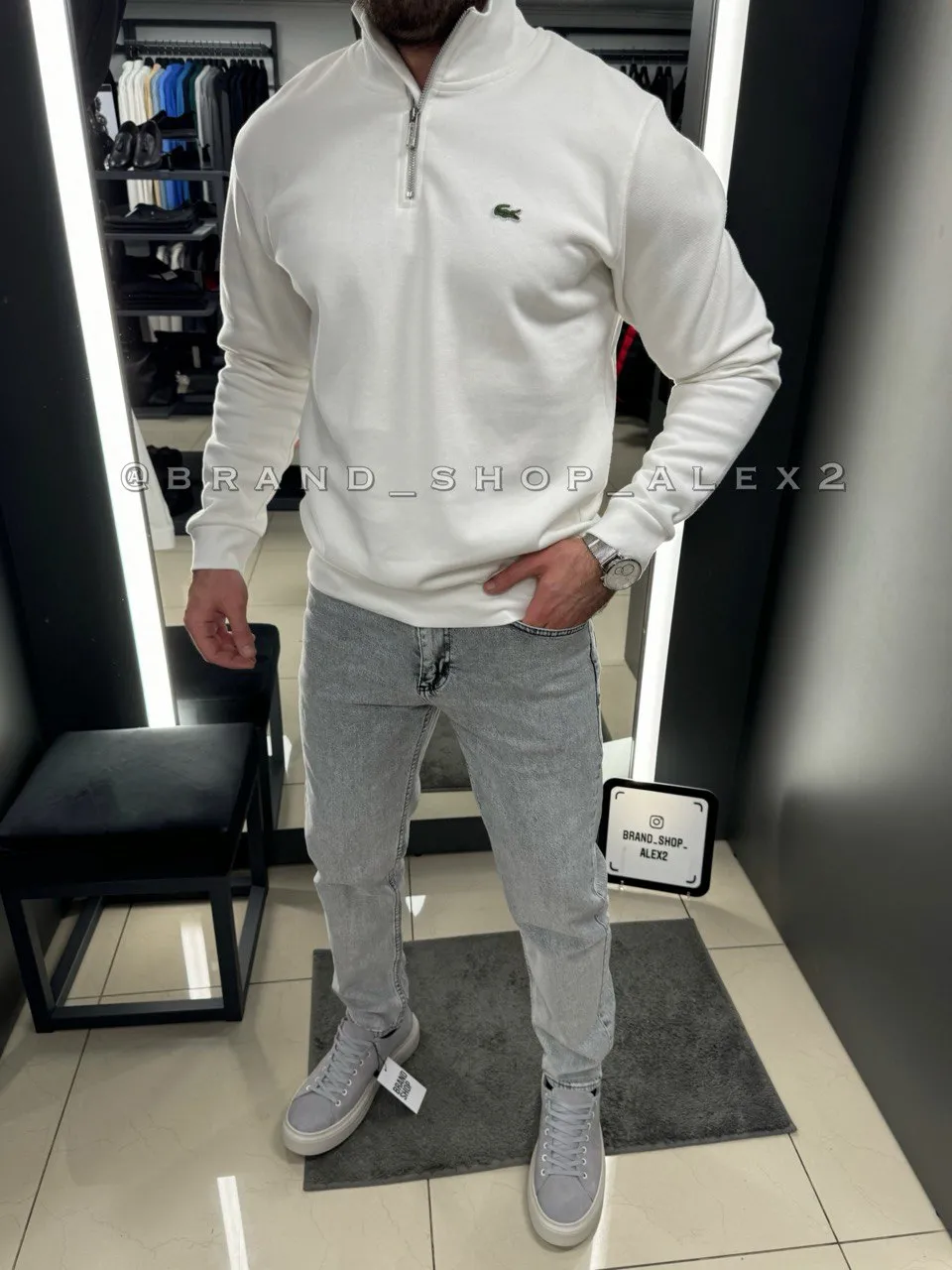 Білий джемпер Lacoste 