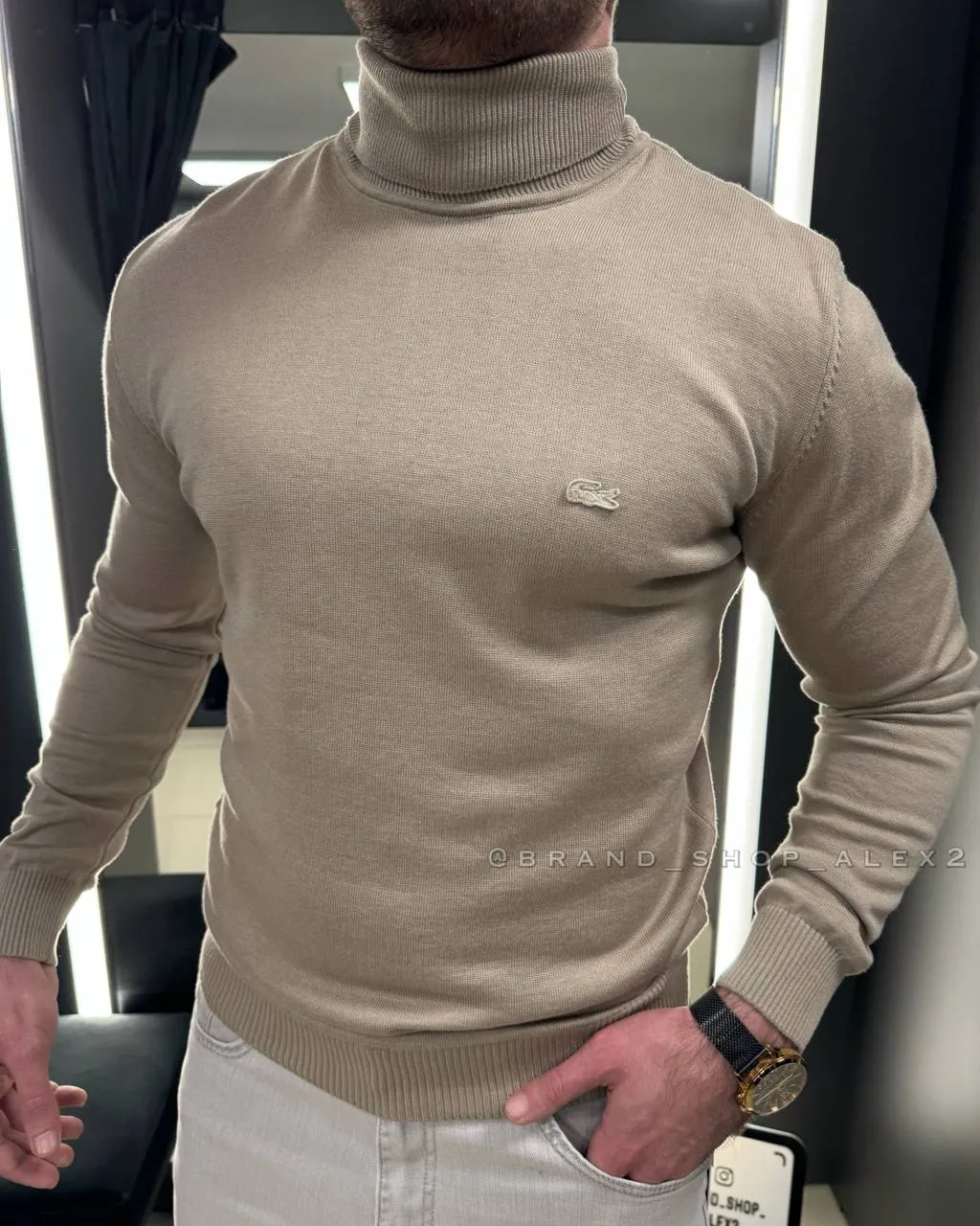 Гольф бежевий Lacoste 