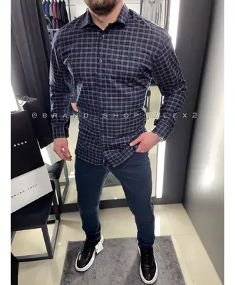 Сорочка чорна в клітинку Gant