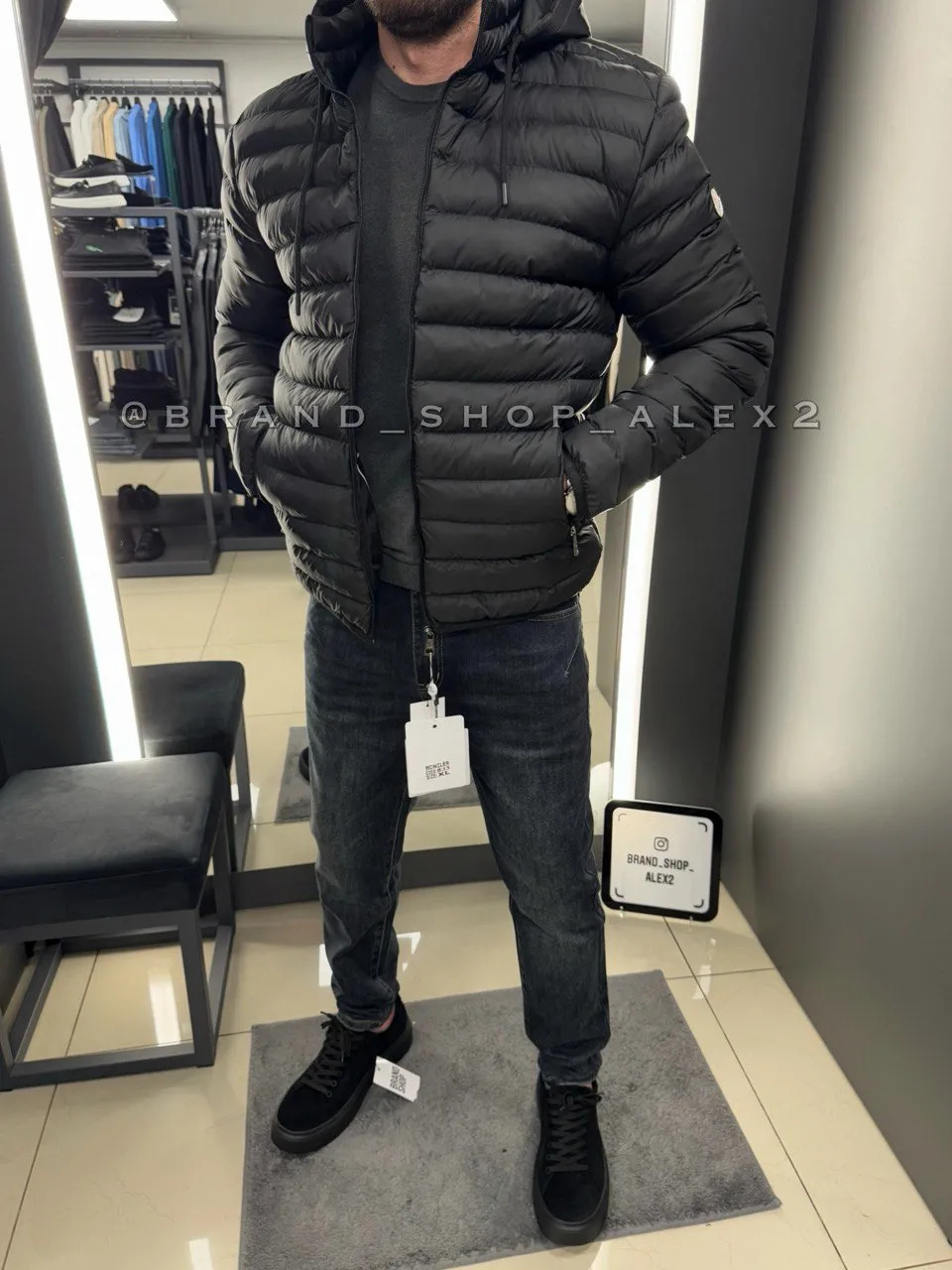 Куртка Moncler чорна  - фото 1