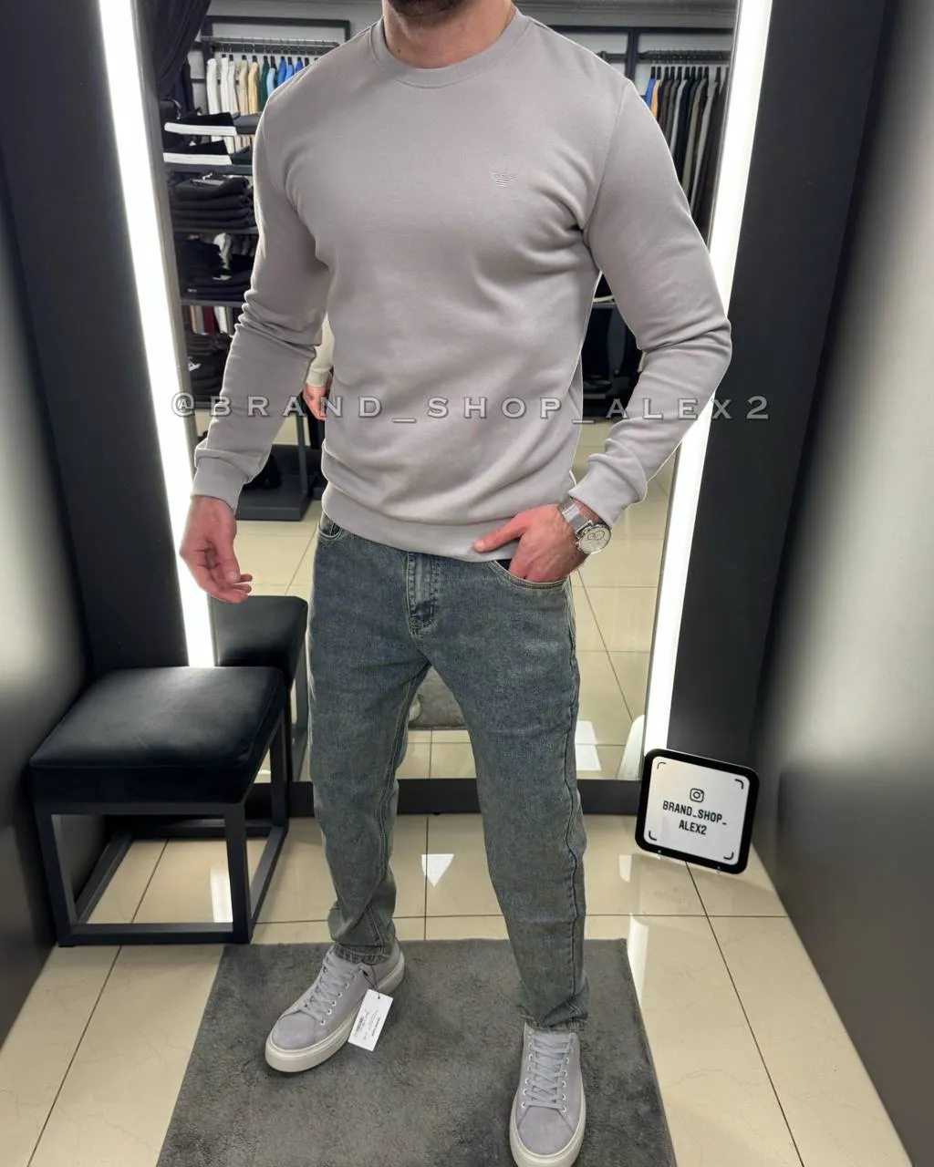Світшот Armani сірий  - фото 1