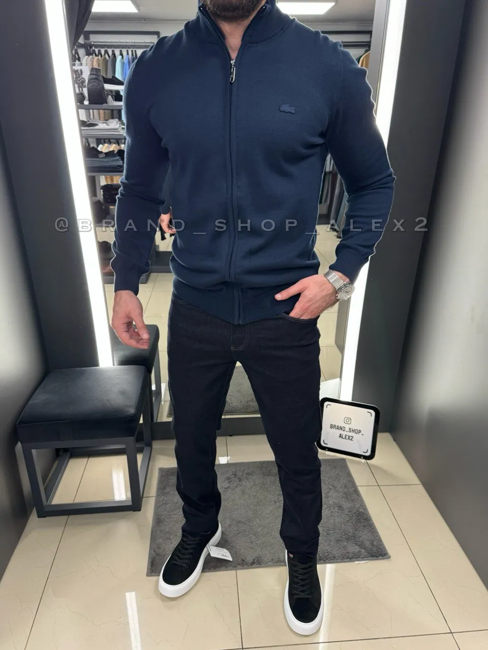 Темно-синя кофта Lacoste 