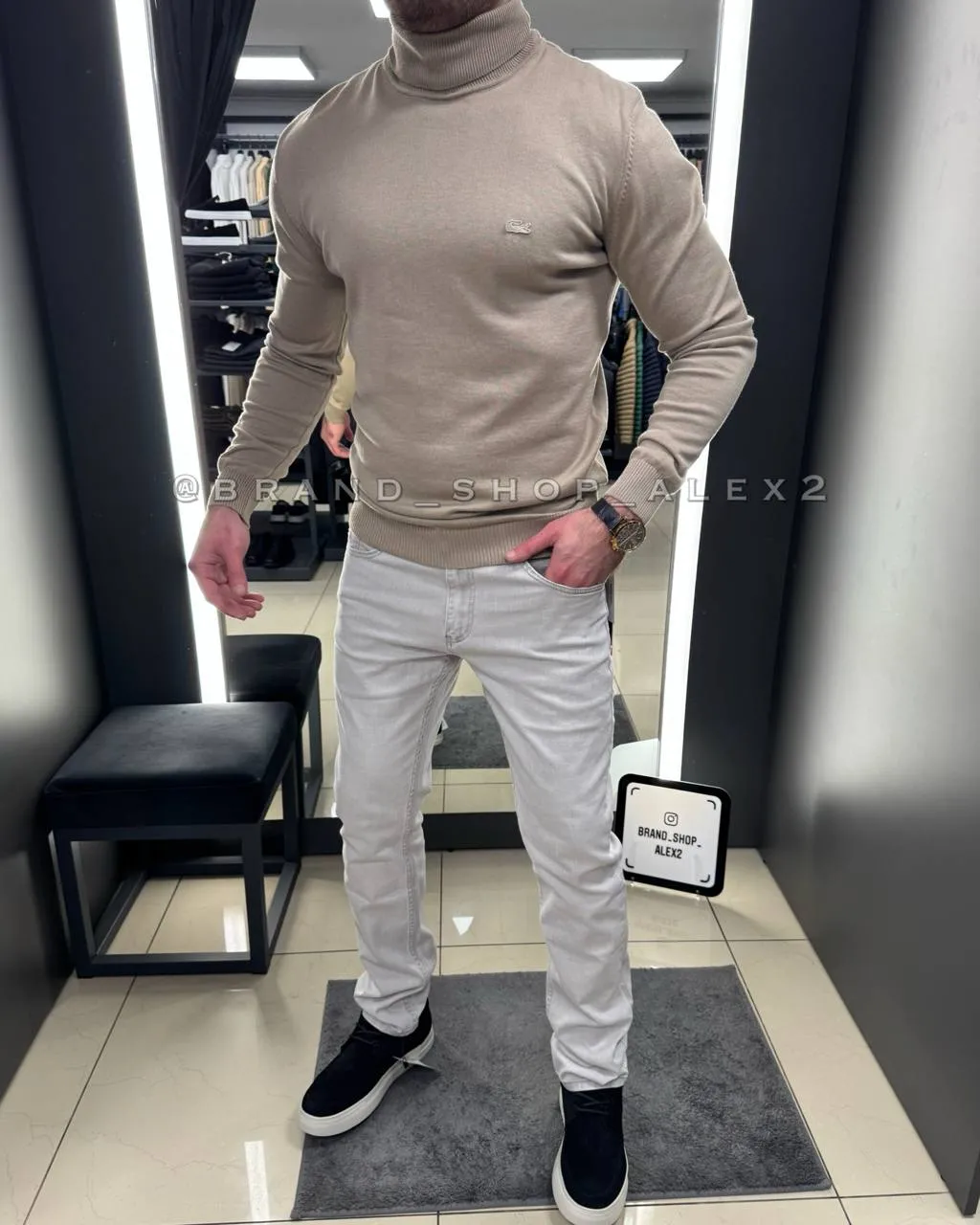 Гольф бежевий Lacoste  - фото 1